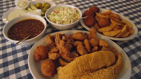 This dish is thought to have originated in one of two traditions: "All you can eat" dinner plate, including fried catfish ...