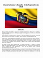 Día de La Bandera Ecuador 26 de Septiembre de 1861 | Ecuador | Bandera