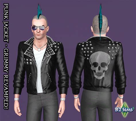 Mod The Sims Punk Jacket Grimmy Revamped YA Adult Teen