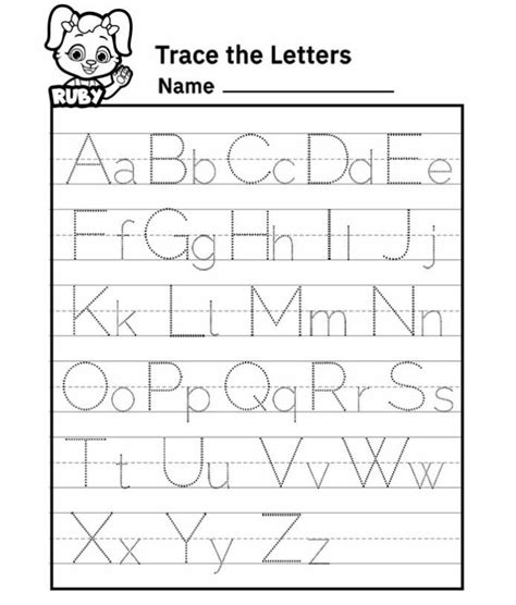 Worksheet Freeintable Worksheets For Kids Alphabet Letter