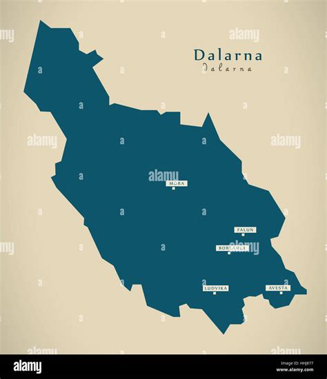 Modern Map Dalarna Sweden Se Illustration Stock Photo Alamy