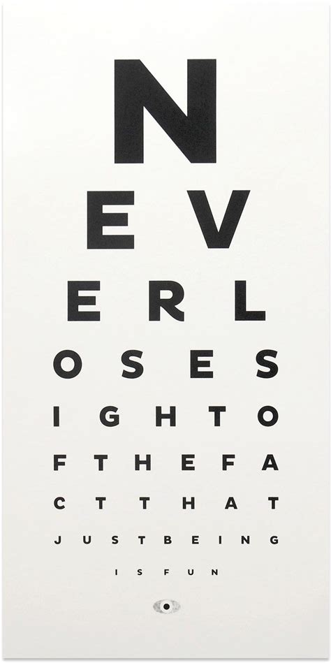 Typographic Print Fun Eye Chart Contemporary Art Design Ts