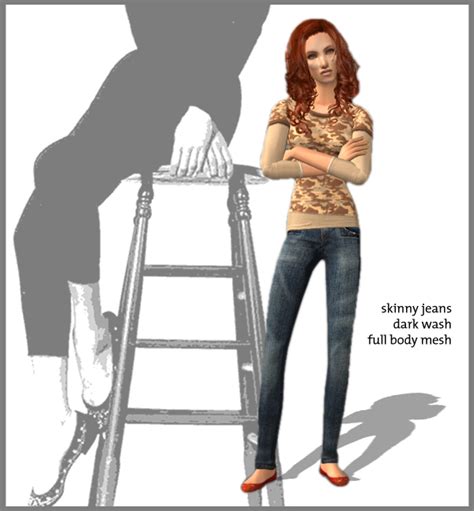 Mod The Sims Skinny Jeans With Flats Full Body Version New Mesh