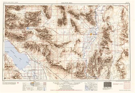 1954 Topo Map Of The Salton Sea California Quadrangle Etsy