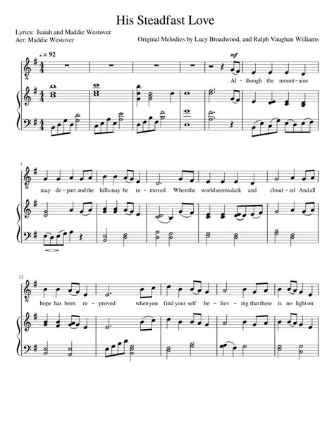 His Steadfast Love Sheet Music For Piano Vocals Piano Voice