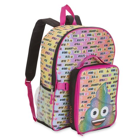 Emoji Girls Backpack And Lunch Box S