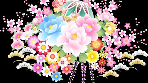 Colorful Vector Flowers Wallpaper Vector And Designs