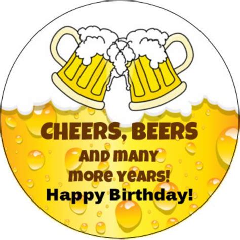 Cheers And Beers Happy Birthday Edible Frosting Cake Topper Happy