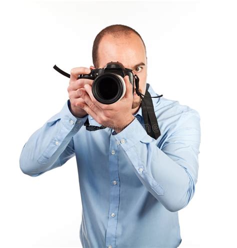 Photographer In Action Stock Photo Image Of White Back 53778932