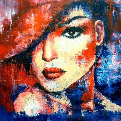 Abstract Portrait Painting With A Palette Knife On Trendy Art Ideas