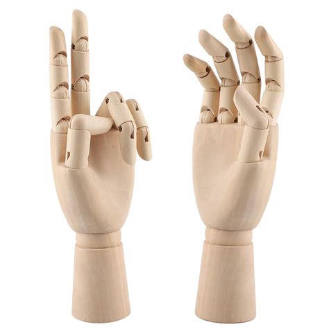 Buy 12 Inch Wooden Hand Model Flexible Moveable Fingers Manikin Hand