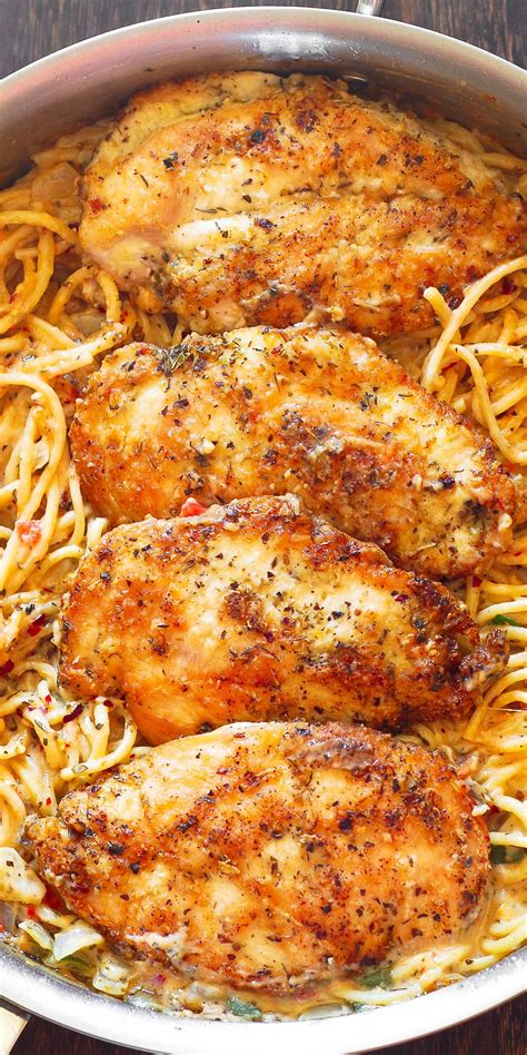 Remove chicken from pan and set aside. Chicken Pasta in Creamy White Wine Parmesan Cheese Sauce ...