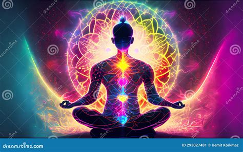 The Seven Chakras of Yoga Harmony and Health Stock Illustration