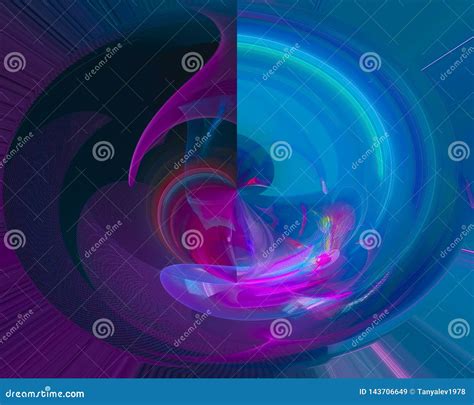 Abstract Digital Fractal Swirl Soft Motion Shiny Card Template Fantasy