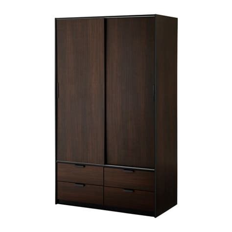 Curtains and blinds can help make the most of your sleep by blocking out sunlight, street lights and moonlight. TRYSIL Wardrobe w sliding doors/4 drawers - dark brown - IKEA