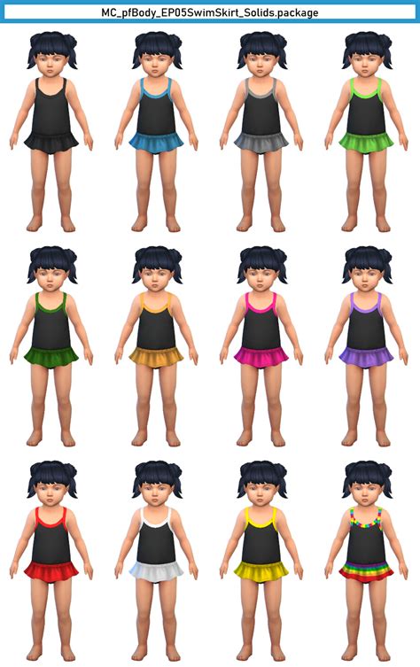 Seasons Toddler Swim Skirt In Black By Monochaos Monochaoss Sims 4