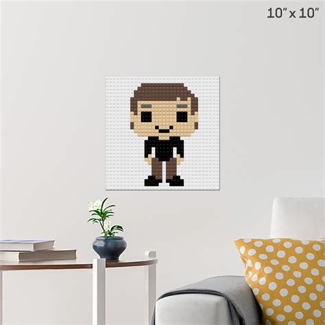 Ross Geller Pixel Art Wall Poster Build Your Own With Bricks Brik