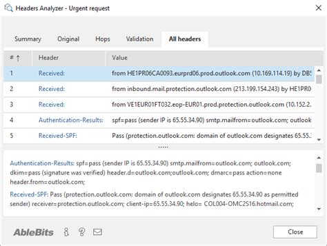 How To Use Ablebits Email Headers Analyzer For Outlook