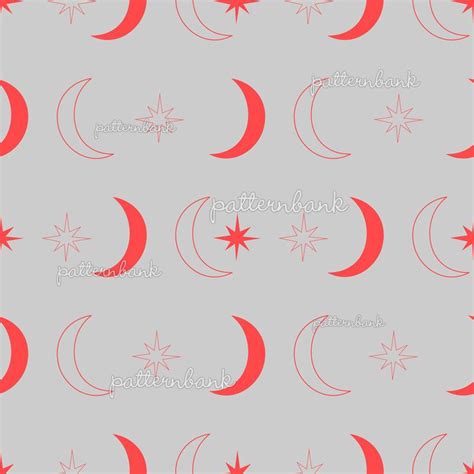 Stars And Moons Celestial Design By Anna Tseshkovskaya Seamless Repeat