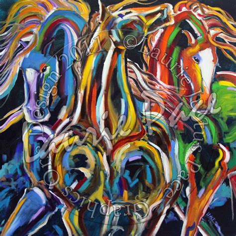 Texas Contemporary Fine Artist Laurie Pace Abstract Horse Painting