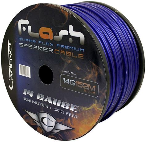 The length of the wire spool is 100 ft. Cadence 14 AWG Gauge 25 Foot Blue Car Speaker Wire, True ...