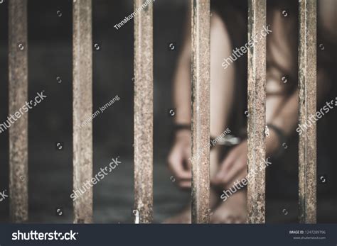 Handcuffed Hands Prisoner Prison Female Prisoners Stock Photo