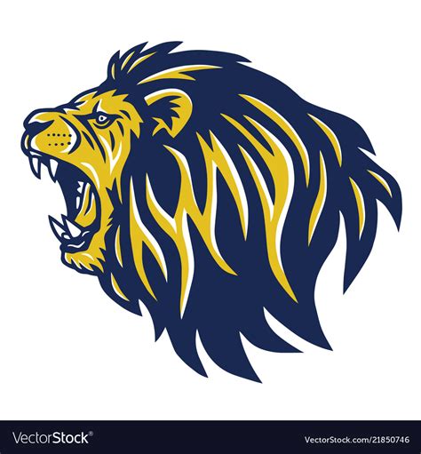 Roaring Lion Head Mascot Royalty Free Vector Image