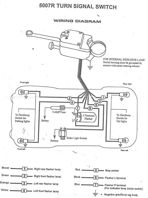 Mine does not have a wire for the brake in the turn signal unit. Signal Stat 900 Turn Signal Switch Wiring Diagram