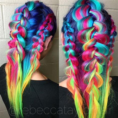 Beautiful Colors Rainbow Neon Hair Color Unique Hair