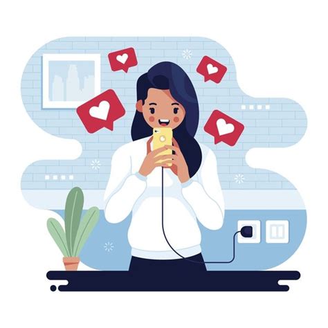 Download A Person Addicted To Social Media For Free Vector Character