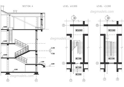 Staircase Section Dwg Autocad Drawings Download Free
