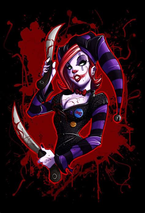 Elegant Sweet Deranged Sexual Violent Psychotic Maniacal Jester Clown Girl Harley Quinn