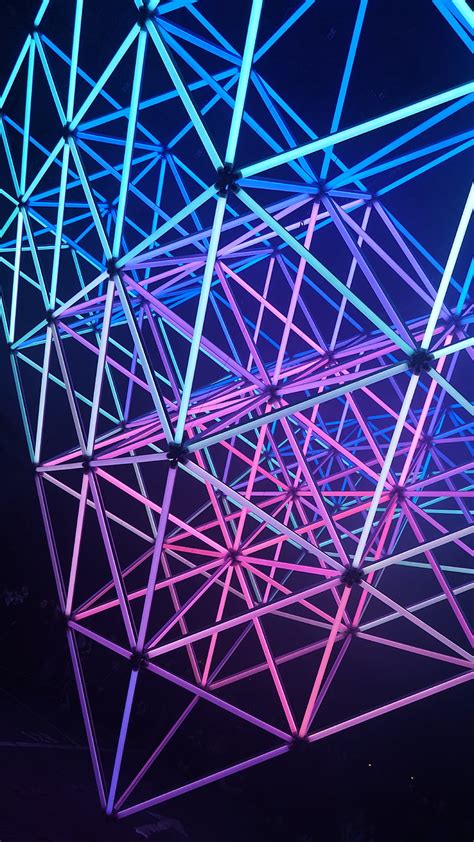 Triangles Amoled Structure 4k Neon Hd Wallpaper Wallpaperbetter