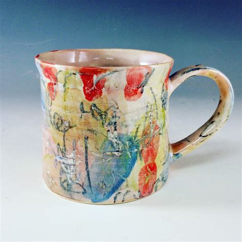 Abstract Painterly Hand Painted Ceramic Mug Mugs Mugs And Jugs Pottery