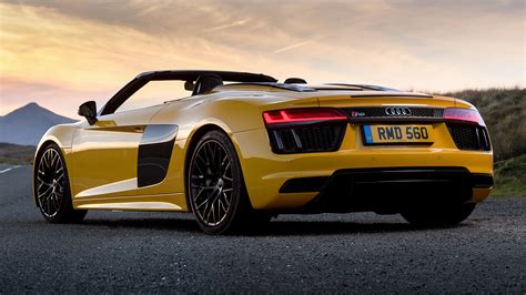The exterior of the r8 was aggressive, with. 2016 Audi R8 V10 Spyder HD Wallpaper | Background Image ...