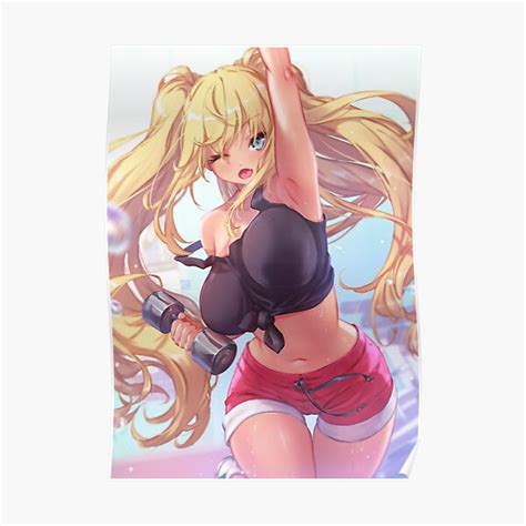 Hibiki Sakura Dumbbell Nan Kilo Moteru Poster By Mitsu Art Redbubble