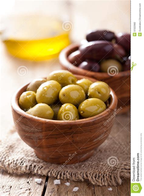 Black And Green Marinated Olives In Bowl Stock Photo Image Of Cuisine