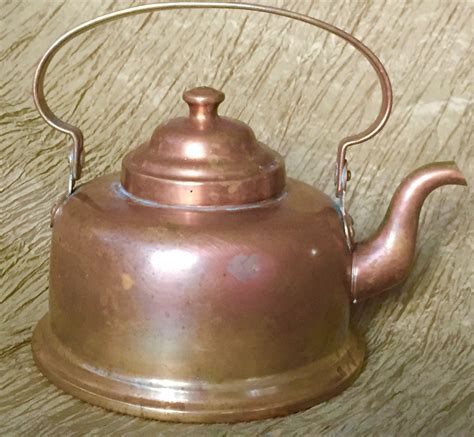 1800s Antique Copper Tea Kettle Dovetail By Maryellencollections
