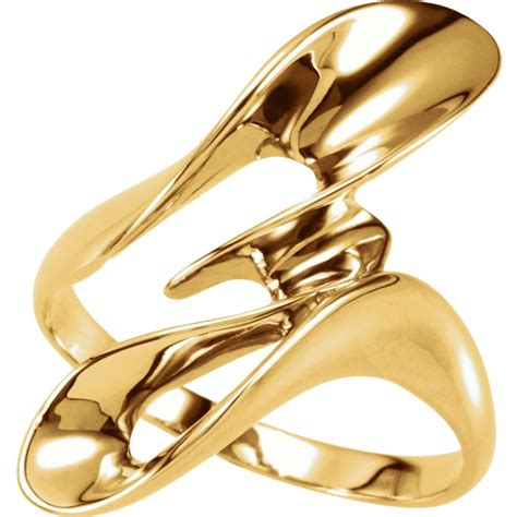 Diamond2deal 14k Yellow Gold Freeform Bypass Ring Size 6 For Womens
