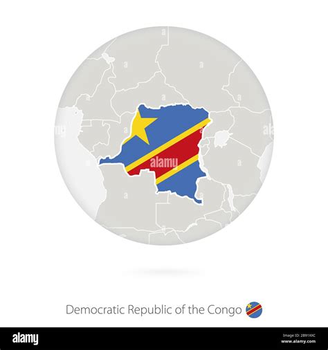 Mapa De La Rep Blica Democr Tica Del Congo Y Bandera Nacional En