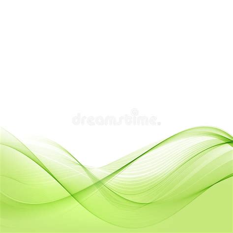 Bright Green Vector Waves Abstract Background Stock Vector