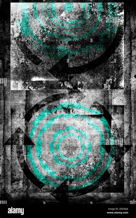 Abstract Grunge Futuristic Cyber Technology Background Drawing On Old