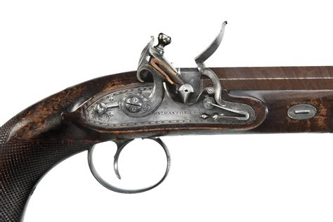 A Cased Pair Of English Flintlock Duelling Pistols By John Manton And Son