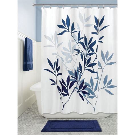 Interdesign Leaves Soft Fabric Shower Curtain 72 X 72