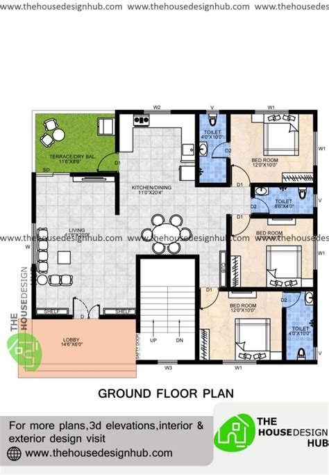 Simple Modern 3bhk Floor Plan Ideas In India The House Design Hub