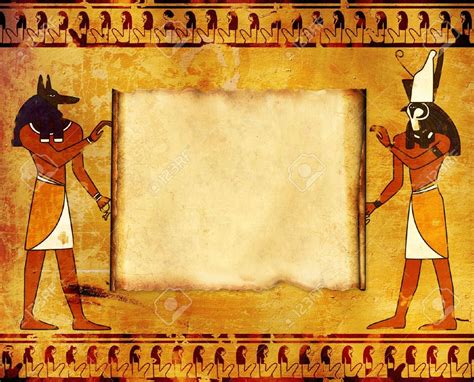 Background With Egyptian Gods Images Anubis And Horus