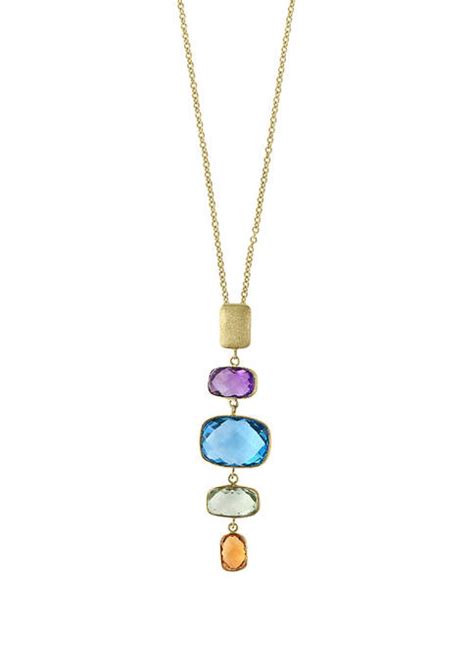 Effy 1355 Ct Tw Mixed Semi Precious Multi Stone Necklace In 14k