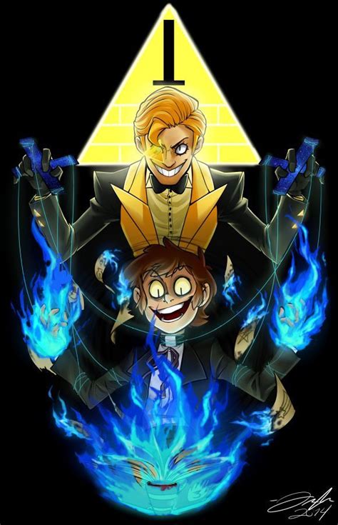 An 11x14 Fan Work Of Boomsheika S Humanized Bill Cipher And Dipper