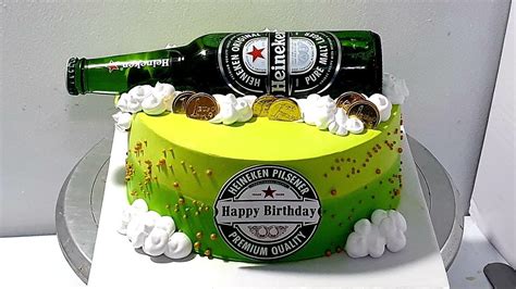 Heineken Cake Birthday Cake Decorated With Beer Heineken Youtube