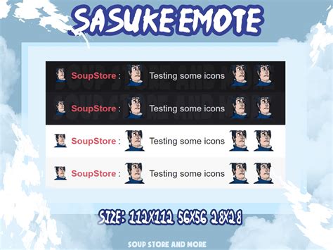 Sasuke Twitch Emote Twitch Discord Etsy